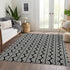 9' X 12' Black And Ivory Ogee Washable Area Rug With UV Protection