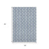 5' X 8' Denim Blue Ivory And Gray Ogee Washable Area Rug With UV Protection