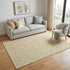 5' X 8' Gold And Ivory Ogee Washable Area Rug With UV Protection