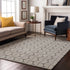 8' X 10' Gray And Ivory Ogee Washable Area Rug With UV Protection