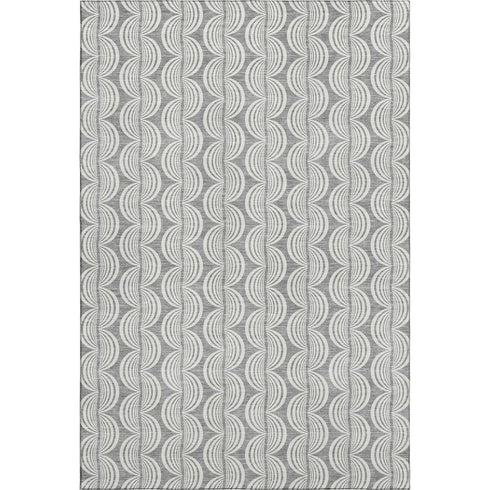 8' X 10' Gray And Ivory Ogee Washable Area Rug With UV Protection