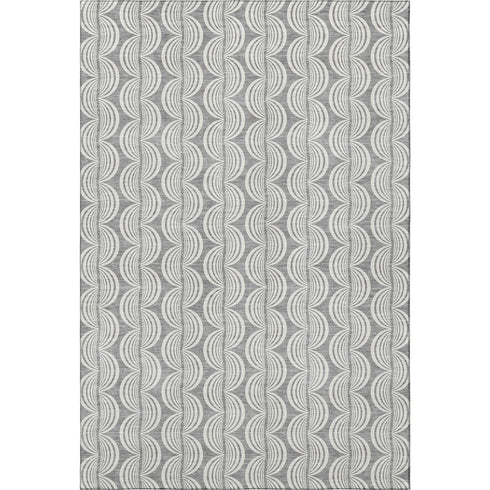 8' X 10' Gray And Ivory Ogee Washable Area Rug With UV Protection