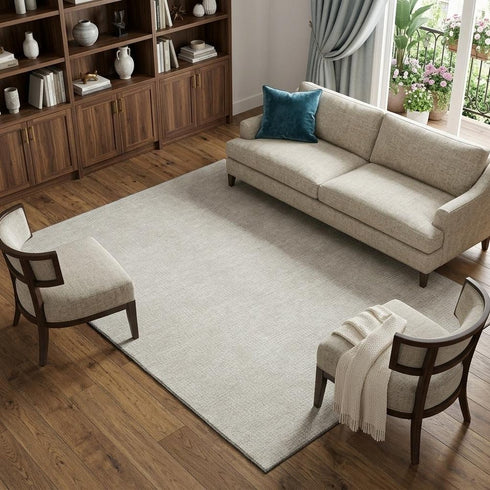 8' X 10' Beige And Ivory Geometric Washable Area Rug With UV Protection