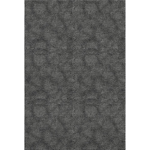 5' X 8' Black And Ivory Geometric Washable Area Rug With UV Protection