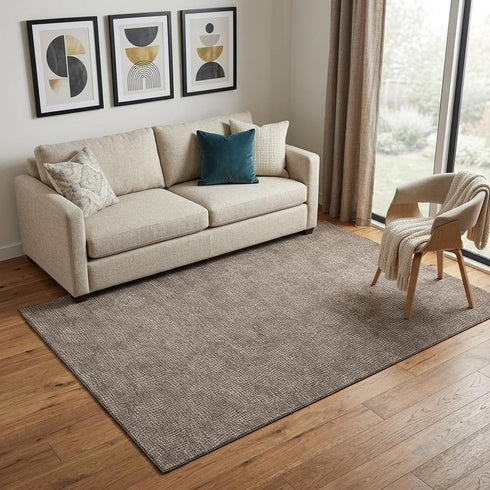 5' X 8' Brown And Beige Geometric Washable Area Rug With UV Protection