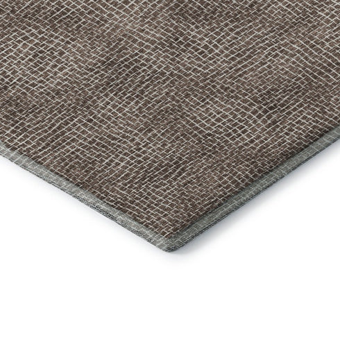 8' X 10' Brown And Beige Geometric Washable Area Rug With UV Protection