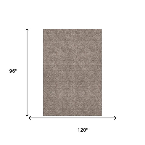 8' X 10' Brown And Beige Geometric Washable Area Rug With UV Protection