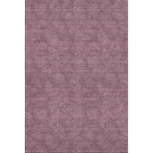 5' X 8' Eggplant And Ivory Geometric Washable Area Rug With UV Protection