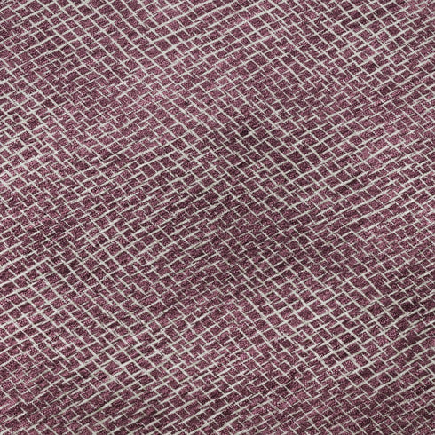 5' X 8' Eggplant And Ivory Geometric Washable Area Rug With UV Protection