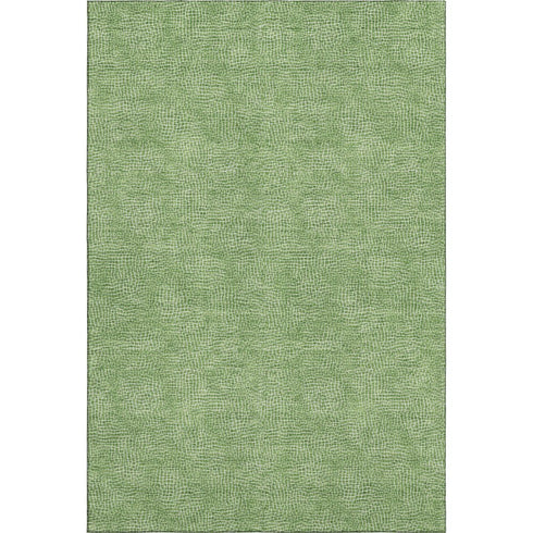 5' X 8' Green And Ivory Geometric Washable Area Rug With UV Protection