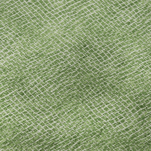 5' X 8' Green And Ivory Geometric Washable Area Rug With UV Protection