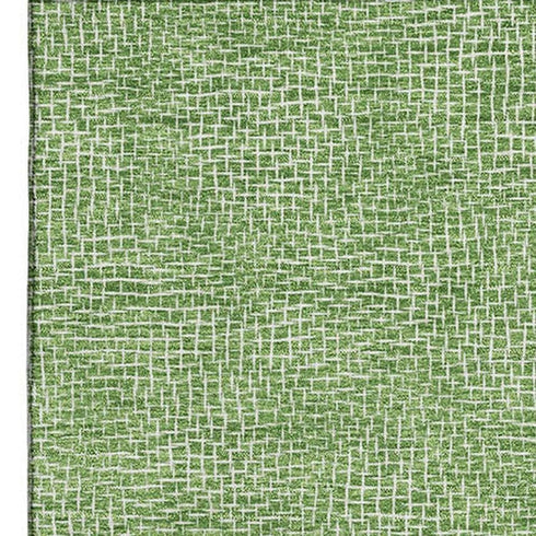 5' X 8' Green And Ivory Geometric Washable Area Rug With UV Protection