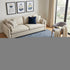 5' X 8' Navy Blue And Ivory Geometric Washable Area Rug With UV Protection