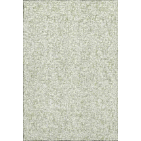 8' X 10' Artichoke Green And Ivory Geometric Washable Area Rug With UV Protection