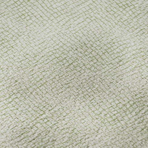 8' X 10' Artichoke Green And Ivory Geometric Washable Area Rug With UV Protection
