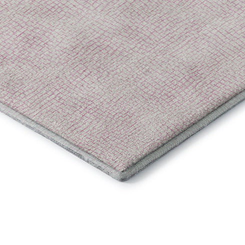 8' X 10' Pink And Ivory Geometric Washable Area Rug With UV Protection