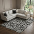 9' X 12' Black Ivory And Gray Abstract Geometric Washable Area Rug With UV Protection