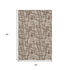5' X 8' Brown Beige And Ivory Abstract Geometric Washable Area Rug With UV Protection
