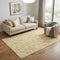 5' X 8' Gold Ivory And Wheat Abstract Geometric Washable Area Rug With UV Protection