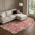 8' X 10' Red Beige And Ivory Abstract Geometric Washable Area Rug With UV Protection