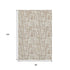 8' X 10' Tan Beige And Ivory Abstract Geometric Washable Area Rug With UV Protection