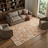 8' X 10' Terra Cotta Ivory And Beige Abstract Geometric Washable Area Rug With UV Protection