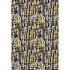 5' X 8' Black Ivory And Gold Abstract Geometric Washable Area Rug With UV Protection