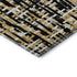 8' X 10' Black Ivory And Gold Abstract Geometric Washable Area Rug With UV Protection