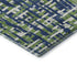 8' X 10' Navy Blue Ivory And Green Abstract Geometric Washable Area Rug With UV Protection