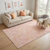 5' X 8' Pink Ivory And Orange Abstract Geometric Washable Area Rug With UV Protection