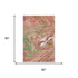 5' X 8' Coral Green And Peach Abstract Washable Area Rug With UV Protection