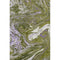 5' X 8' Olive Green Purple And Ivory Abstract Washable Area Rug With UV Protection