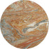 8' Rust Gray And Ivory Abstract Washable Round Rug With UV Protection