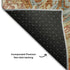 8' Rust Gray And Ivory Abstract Washable Round Rug With UV Protection