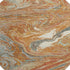 8' Rust Gray And Ivory Abstract Washable Round Rug With UV Protection