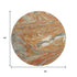 8' Rust Gray And Ivory Abstract Washable Round Rug With UV Protection