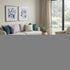 8' Teal Purple And Ivory Abstract Washable Round Rug With UV Protection