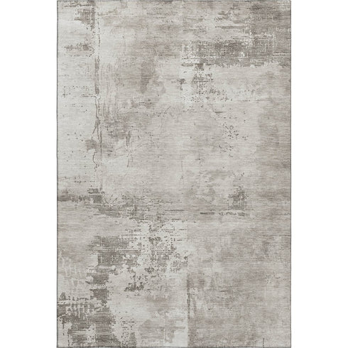 8' X 10' Beige And Ivory Abstract Washable Area Rug With UV Protection