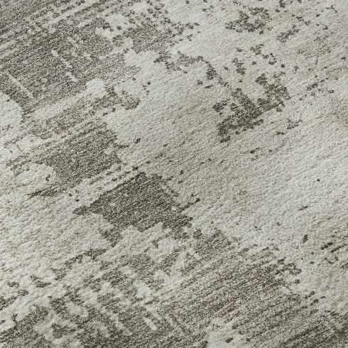 8' X 10' Beige And Ivory Abstract Washable Area Rug With UV Protection