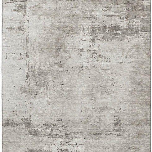 8' X 10' Beige And Ivory Abstract Washable Area Rug With UV Protection