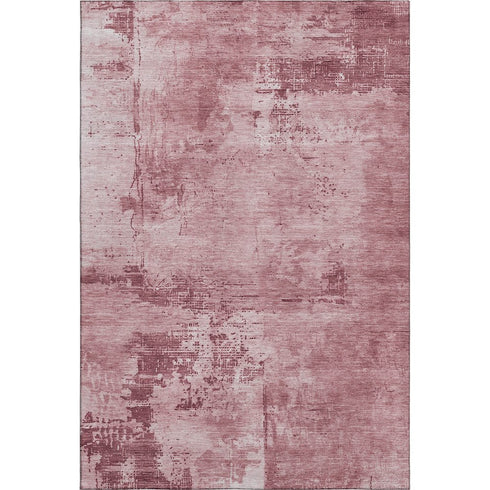 5' X 8' Blush And Mauve Abstract Washable Area Rug With UV Protection