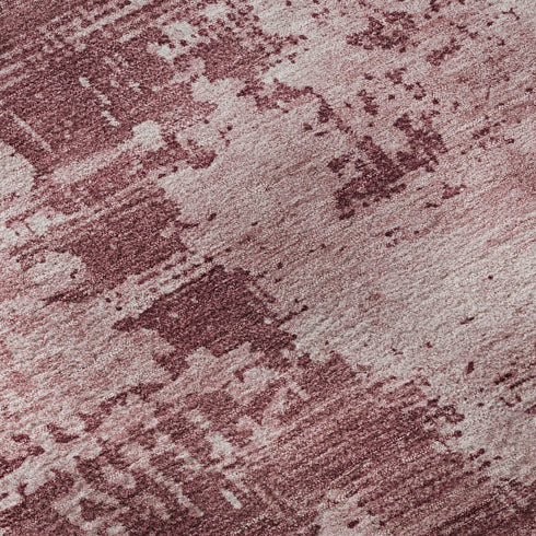 5' X 8' Blush And Mauve Abstract Washable Area Rug With UV Protection