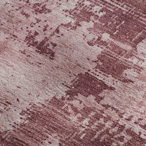 5' X 8' Blush And Mauve Abstract Washable Area Rug With UV Protection