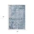 5' X 8' Denim Blue And Ivory Abstract Washable Area Rug With UV Protection