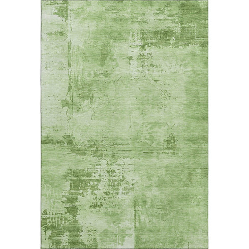 8' X 10' Green And Beige Abstract Washable Area Rug With UV Protection
