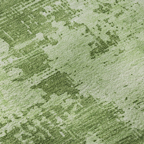 8' X 10' Green And Beige Abstract Washable Area Rug With UV Protection