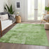 8' X 10' Green And Beige Abstract Washable Area Rug With UV Protection