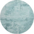 8' Aqua And Sky Blue Abstract Washable Round Rug With UV Protection
