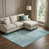 8' X 10' Aqua And Sky Blue Abstract Washable Area Rug With UV Protection