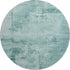8' Teal And Aqua Abstract Washable Round Rug With UV Protection
